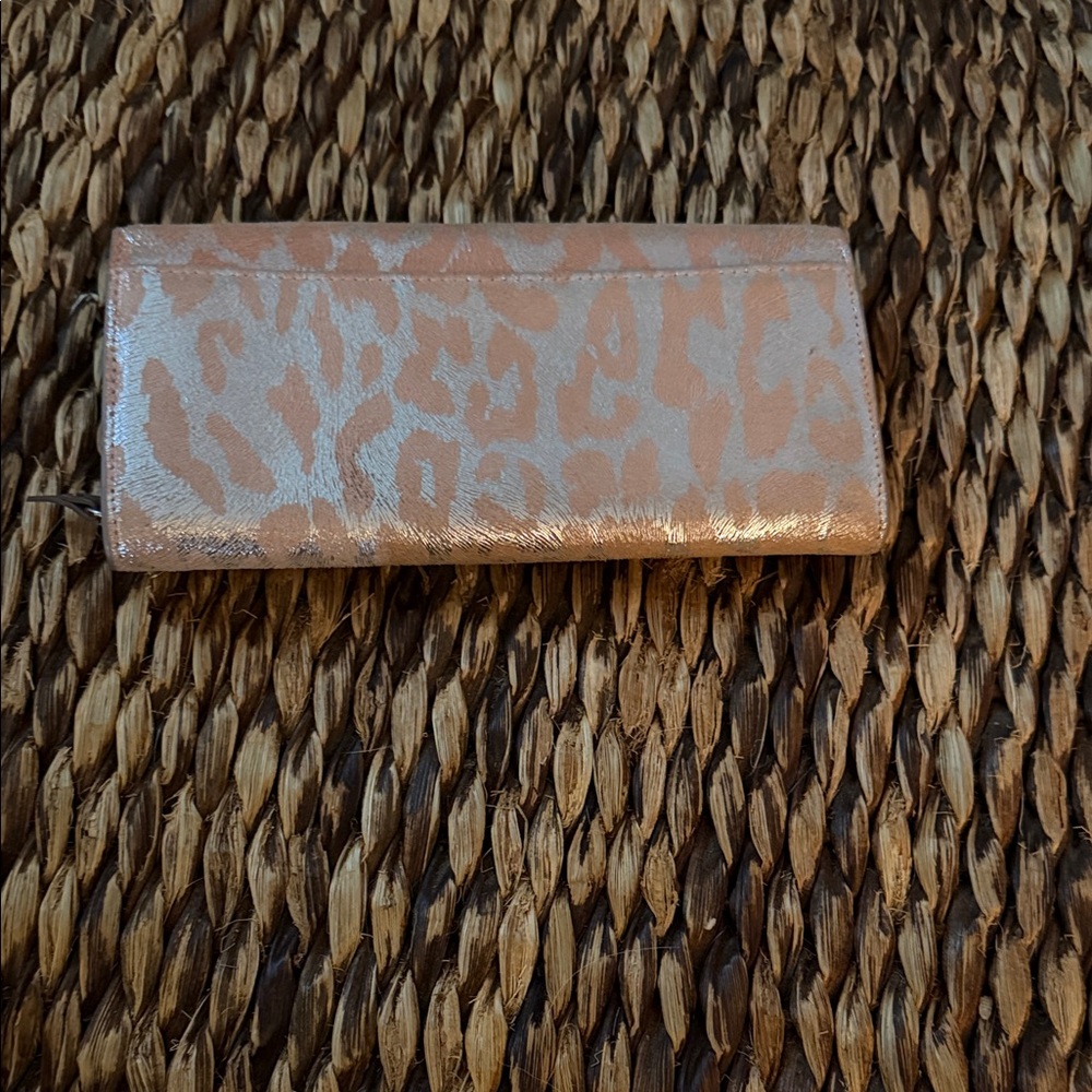 Metallic Leopard Print Clutch Wallet by Lodis- Pink - Picture 2 of 6